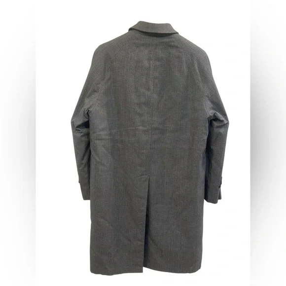 VTG London Fog Maincoat Houndstooth Trench Liner Knee Length USA Size 38R Medium - Picture 4 of 17